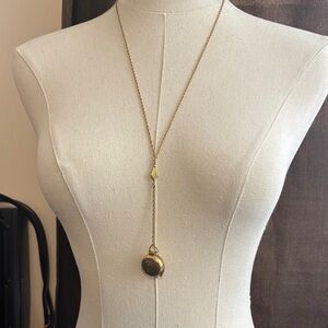 1928 Gold double locket necklace